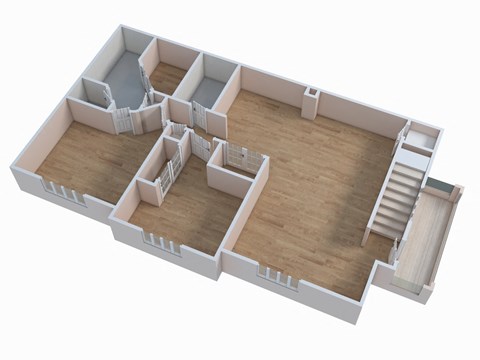 an overhead view of a floor plan of a house